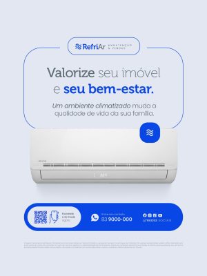 Ar Condicionado Valorize Seu Imóvel e Seu Bem Estar Social Media PSD Editável