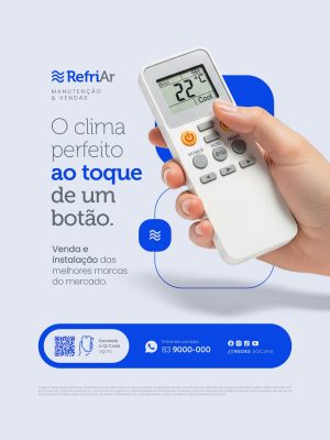 Ar Condicionado O Clima Perfeito ao Toque de Um Botão Social Media PSD Editável