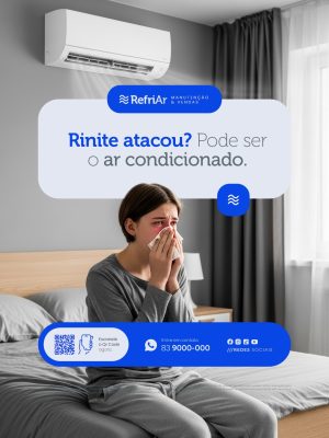 Ar Condicionado Rinite Atacou Social Media PSD Editável