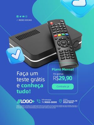 IPTV Faça Um Teste Grátis e Conheça Tudo Social Media PSD Editável