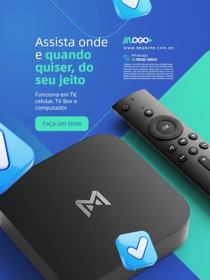 IPTV Assista Onde e Quando Quiser do Seu Jeito Social Media PSD Editável