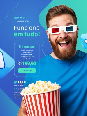 IPTV Funciona em Tudo Planos Social Media PSD Editável