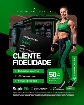 Loja de Suplementos Cliente Fidelidade Social Media PSD Editável