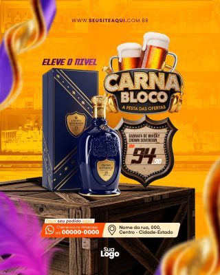 Flyer Carna Bloco A Festa das Ofertas Template de Promoção PSD Editável