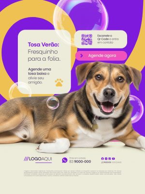 Petshop Tosa Verão Fresquinho para a Folia Social Media PSD Editável
