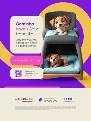 Petshop Caminha Nova Sono Tranquilo Social Media PSD Editável