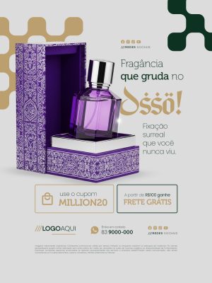 Perfumaria Fragância Que Gruda no Osso Social Media PSD Editável