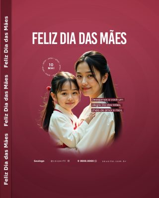 Feliz Dia das Mães 10 de Maio PSD Editável
