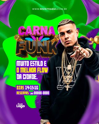 Flyer Carna Funk Evento De Bloco Com Muito Estilo Flyer PSD Editável