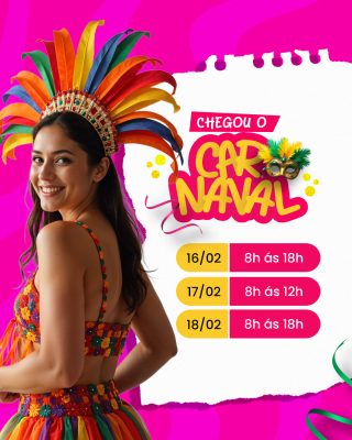 Carnaval Chegou o Carnaval Divulgação de Horários Evento Festivo PSD Editável