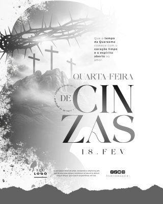 Quarta-feira de Cinzas Chegou a Hora de se Preparar Template PSD Editável