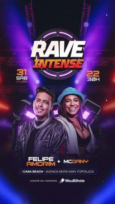 Rave Intense 31 Janeiro Felipe Amorim Mc Dany Fortaleza PSD Editável