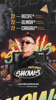 Próximos Shows Japãozinho Recife Olinda Caruaru PSD Editável