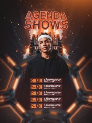 Agenda Shows Artista Moderno Evento Musical Feed PSD Editável