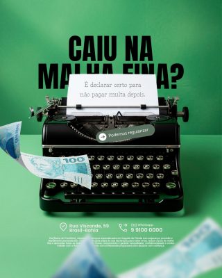 Contabilidade Imposto de Renda Caiu na Malha Fina Social Media PSD Editável