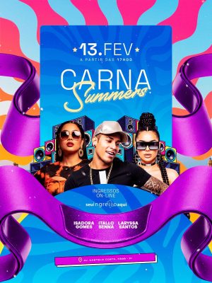 Flyer Próximos Shows  Carna Summers Social Media PSD Editável