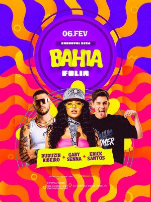 Flyer Próximos Shows  Carnaval Bahia Folia Social Media PSD Editável