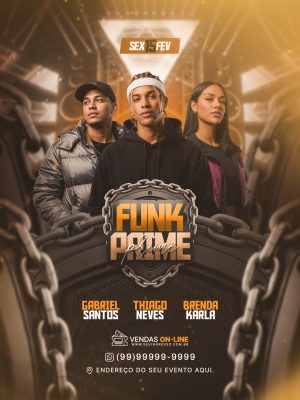 Flyer Funk Prime Evento Balada Festa Feed PSD Editável