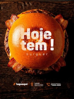 Hamburgueria Hoje Tem Burguer Social Media PSD Editável