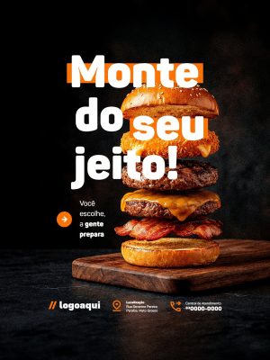 Hamburgueria Monte do Seu Jeito Social Media PSD Editável