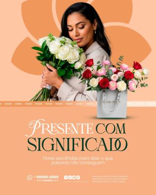 Flores Presente com Significado Promoção PSD Editável