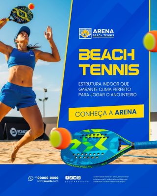 Beach Tennis Arena Emoção para Jogar o Ano Inteiro PSD Editável