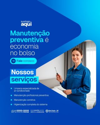 Manutenção Preventiva é Economia no Bolso ar-condicionado PSD Editável