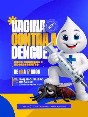 Vacina Contra a Dengue para Crianças e Adolescentes PSD Editável