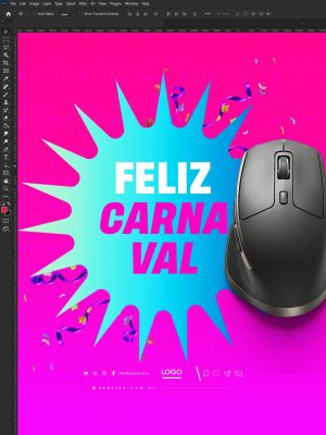 Feliz Carnaval 17 de Fevereiro Designer Gráfico Social Media PSD Editável