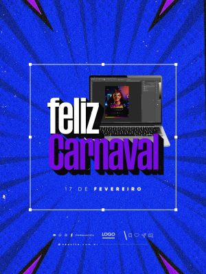 Feliz Carnaval 17 de Fevereiro Designer Gráfico PSD Editável