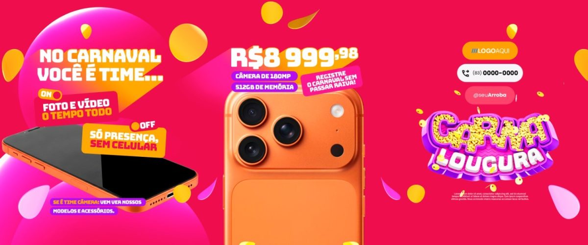 Carrossel Carnaval Loucura Celular PSD Editável