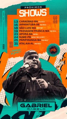 PRÓXIMOS SHOWS Gabriel Rabelo Edição Janeiro PSD Editável