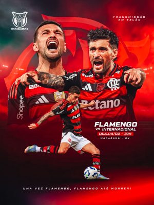 Flamengo x Internacional Brasileirão Transmissão em Telão PSD Editável