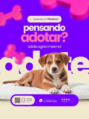 Adote Agora Mesmo Querendo Um Filhotinho PSD Editável