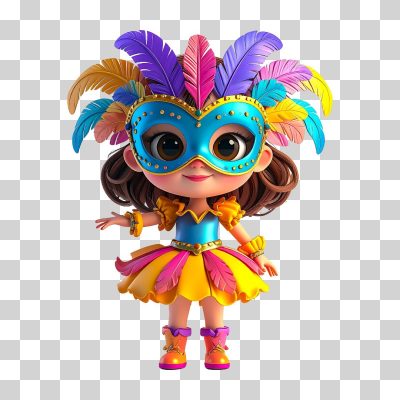 Personagem 3D Menina Fantasiada PNG Transparente
