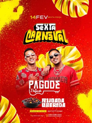 Flyer Próximos Shows Carnaval Sexta Pagode Feijoada Liberada PSD Editável