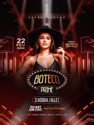 Flyer Próximos Shows Festa Arena Boteco Prime Isadora Salles PSD Editável