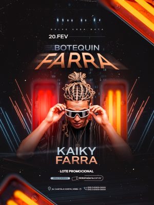Flyer Próximos Shows Botequim Farra 20 de Fevereiro com Kaiky Farra PSD Editável