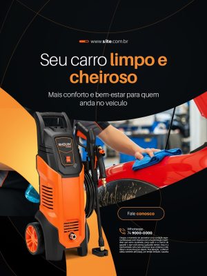 Lava Jato Lavagem Automotiva e Higienização Seu Carro Limpo Cheiroso PSD Editável