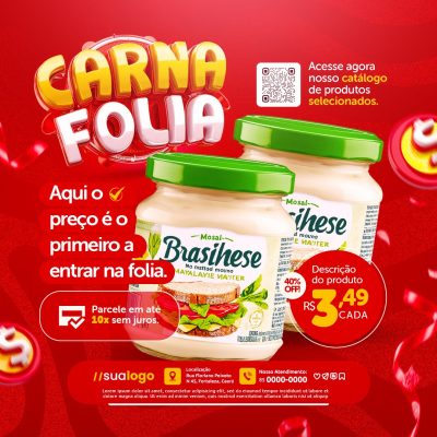 Carna Folia Supermercado Oferta de Maionese 40% OFF PSD Editável