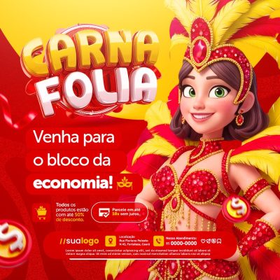 Carna Folia Supermercado O Bloco da Economia PSD Editável