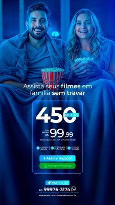 Internet Ultra Rápida Assista Filmes Sem Travar Pacote 450 Megas PSD Editável