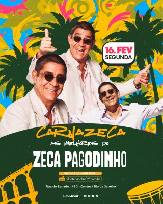 Flyer Carnaval Zeca Pagodinho PSD Editável