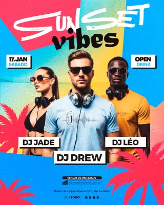 Flyer Evento Sunset Verão