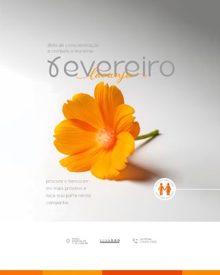 Fevereiro Laranja Mês de Conscientização Leucemia PSD Editável