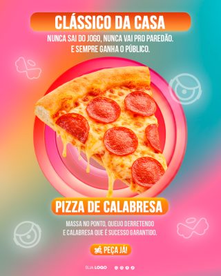 Pizza Calabresa Promoção Peça Já PSD Editável