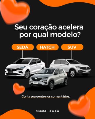 Automóveis Seu Coração Acelera Qual Modelo Template Promocional PSD Editável