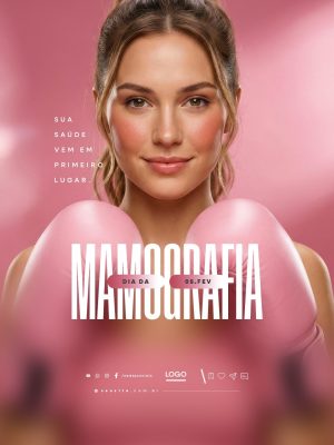 Dia da Mamografia 05 de Fevereiro Sua Saúde em Primeiro Lugar PSD Editável