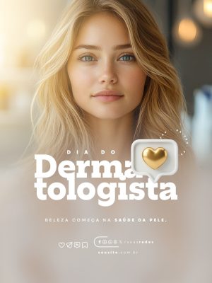 Dia do Dermatologista Beleza Começa na Saúde da Pele PSD Editável