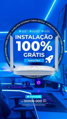 Internet Fibra Óptica 100% Grátis Instalação Flyer Comercial PSD Editável